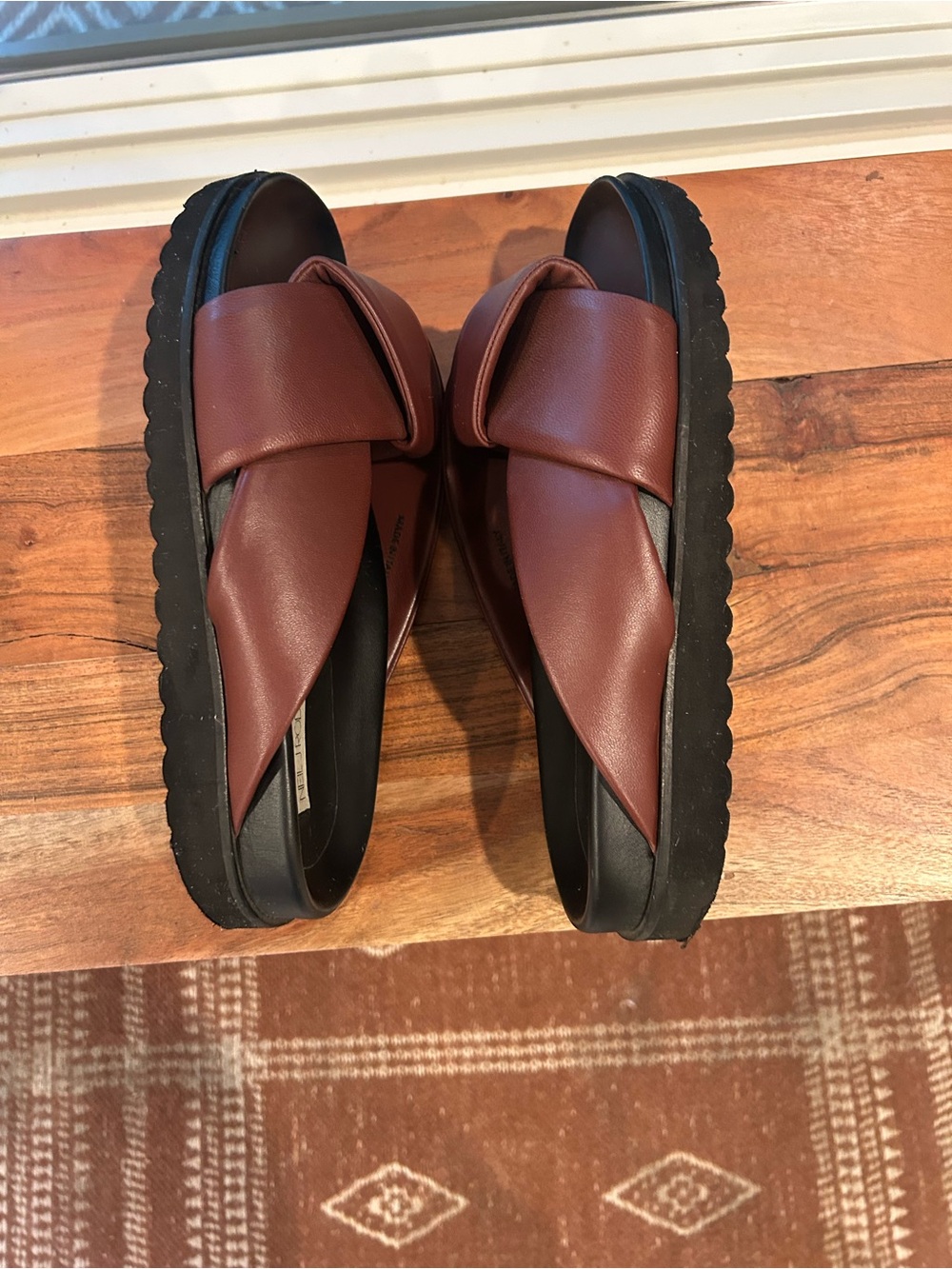 Neil J Rodgers OBI SLIDE Italian Leather Brown Crossover Slide Mules - Picture 9 of 16